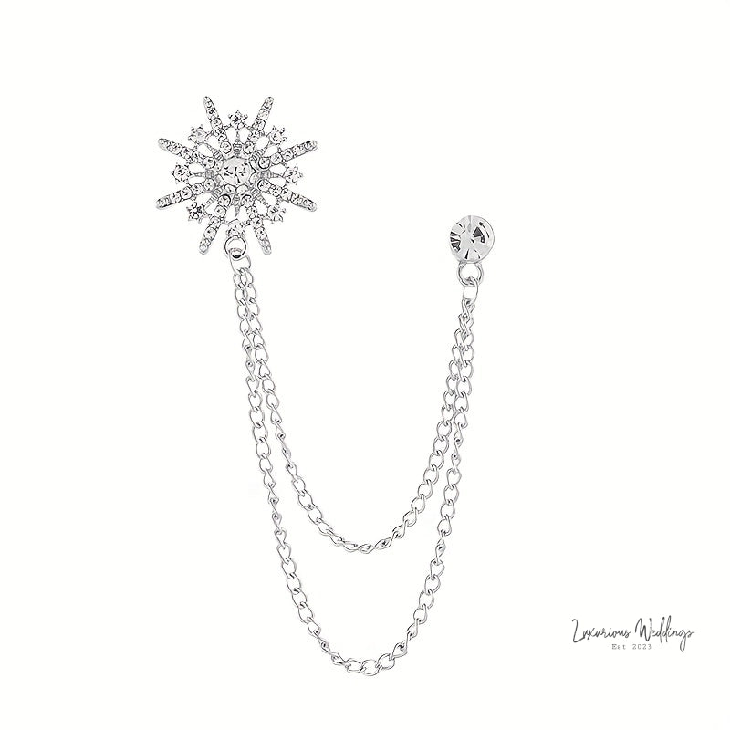 Rhinestone Suit Brooch - Elegant Alloy Accessory with Funky Design Suit Booch Luxurious Weddings