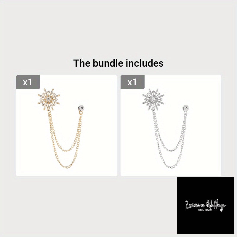 Rhinestone Suit Brooch - Elegant Alloy Accessory with Funky Design Suit Booch Luxurious Weddings