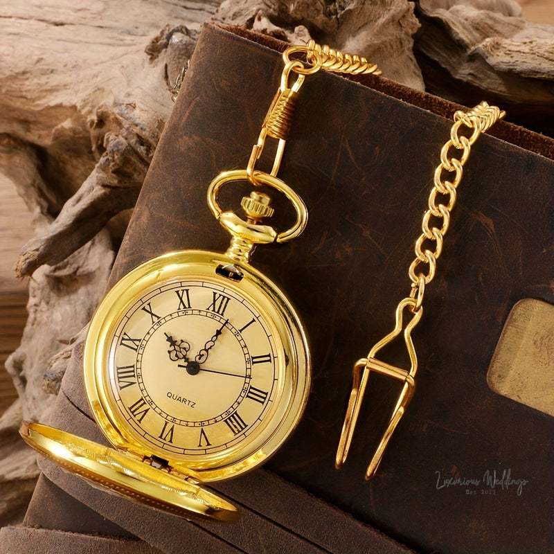 Vintage Pocket Watch - Zinc Alloy Case, Quartz Movement, Waterproof Pocket Watch Luxurious Weddings