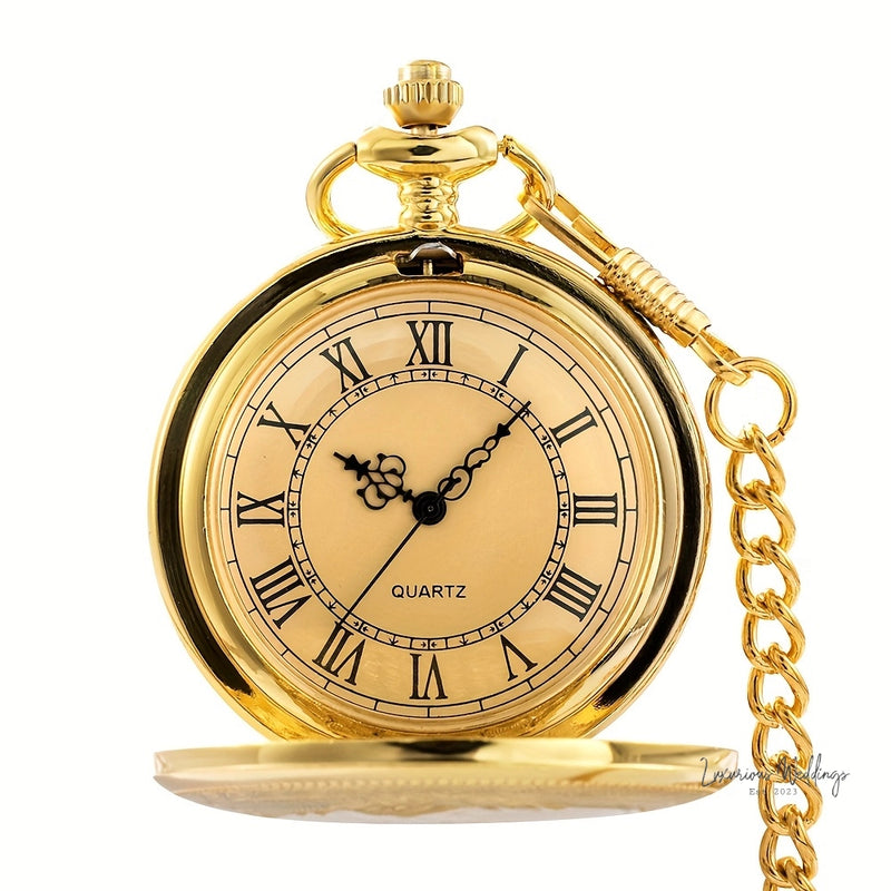 Vintage Pocket Watch - Zinc Alloy Case, Quartz Movement, Waterproof Pocket Watch Luxurious Weddings
