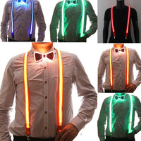 Light Up LED Suspenders and Bow Tie Set - Perfect for Parties and Weddings Supspenders Luxurious Weddings