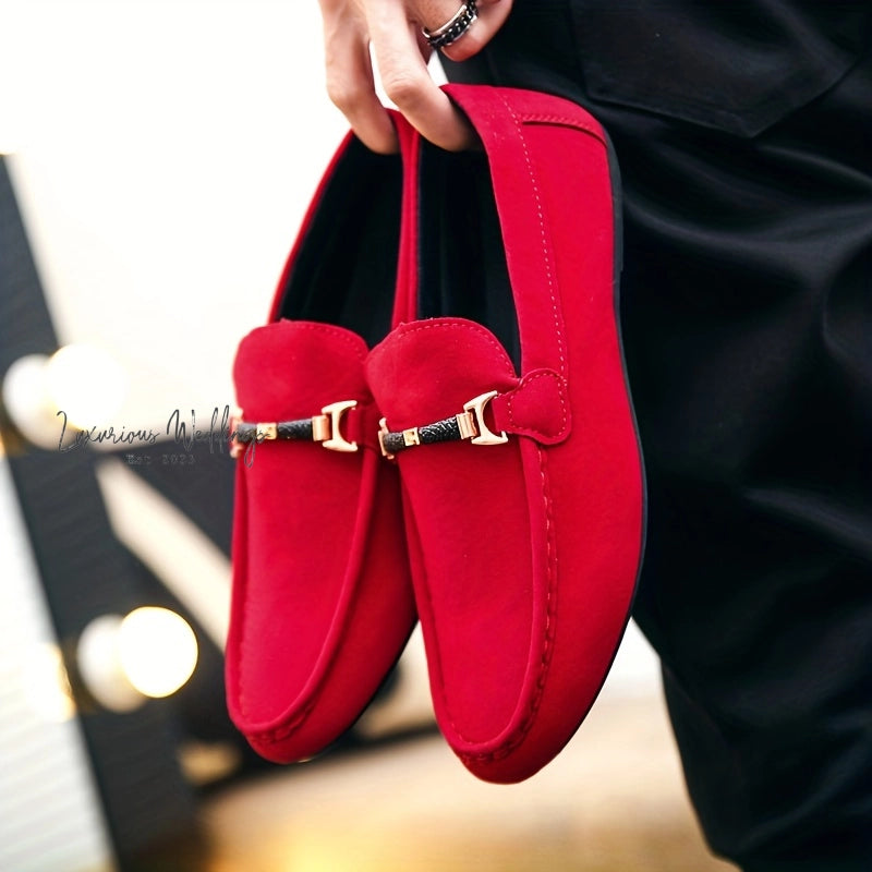 Men's Faux Suede Moccasin Loafers - Comfy Slip-Ons for Spring & Summer Loafers Luxurious Weddings