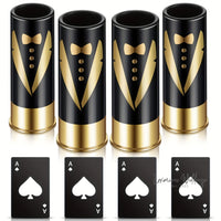 8/16pcs Groomsmen Tuxedo Shot Glasses & Bottle Opener Set gift set Luxurious Weddings