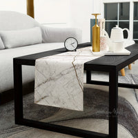 White Gray Marble Table Runner - 13''x72'' Table-Runner Luxurious Weddings