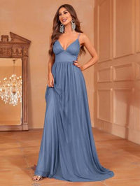 Solid Plunging Neck Sleeveless Cami Dress Bridesmaid Dresses Luxurious Weddings Ball dresses NZ, formal Dresses, Cocktail Dresses, Party Dresses, Evening Dresses