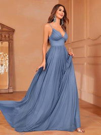 Solid Plunging Neck Sleeveless Cami Dress Bridesmaid Dresses Luxurious Weddings Ball dresses NZ, formal Dresses, Cocktail Dresses, Party Dresses, Evening Dresses