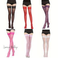 6 Pairs Lace Trim Thigh High Stockings, Luxurious Weddings