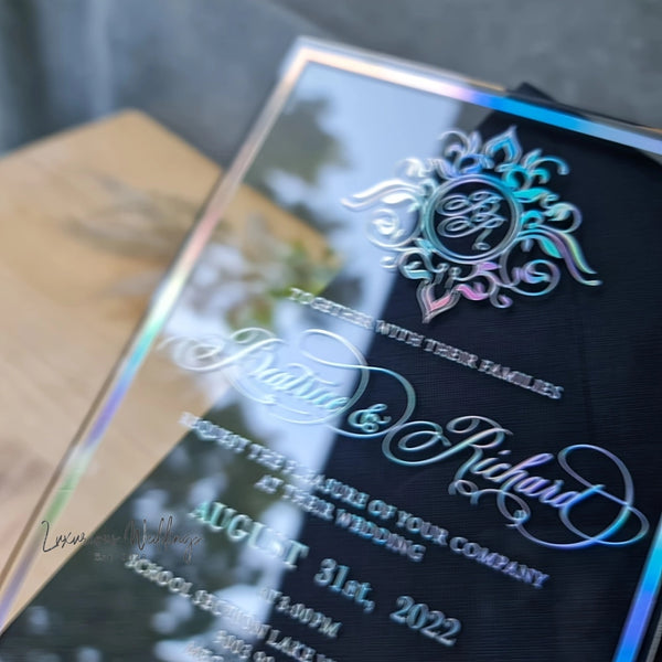 a close up of a glass award on a table