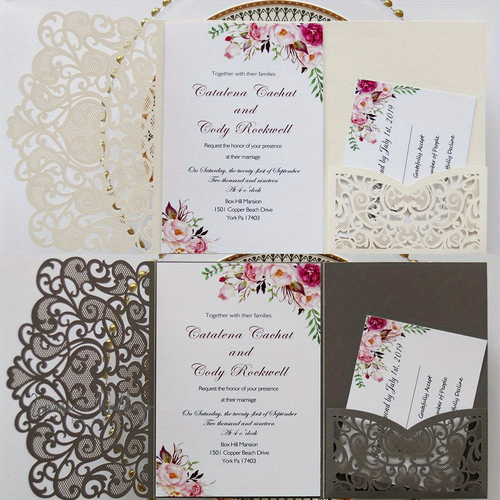 Wedding Invitation Suite with RSVP Cards - Luxurious Weddings