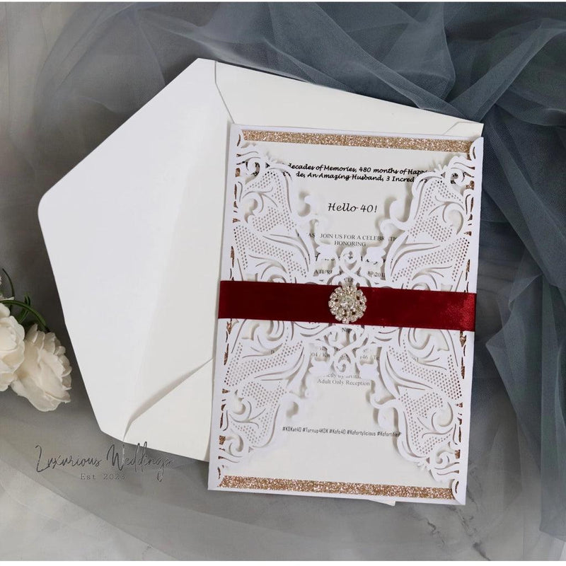 10-Pack Laser Cut Invitations for Formal Events Invitations Luxurious Weddings