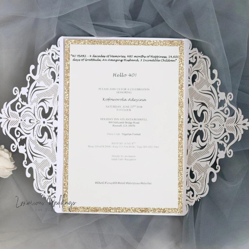 10-Pack Laser Cut Invitations for Formal Events Invitations Luxurious Weddings