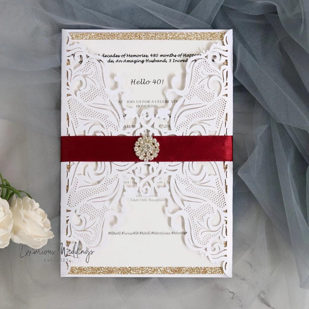 10-Pack Laser Cut Invitations for Formal Events - Luxurious Weddings