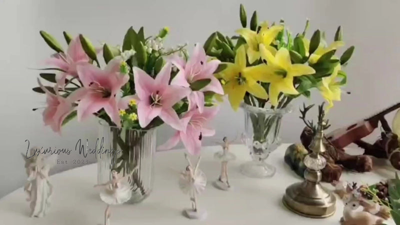 Real Touch Artificial Lily Flower Arrangement Artificial Lillies Luxurious Weddings