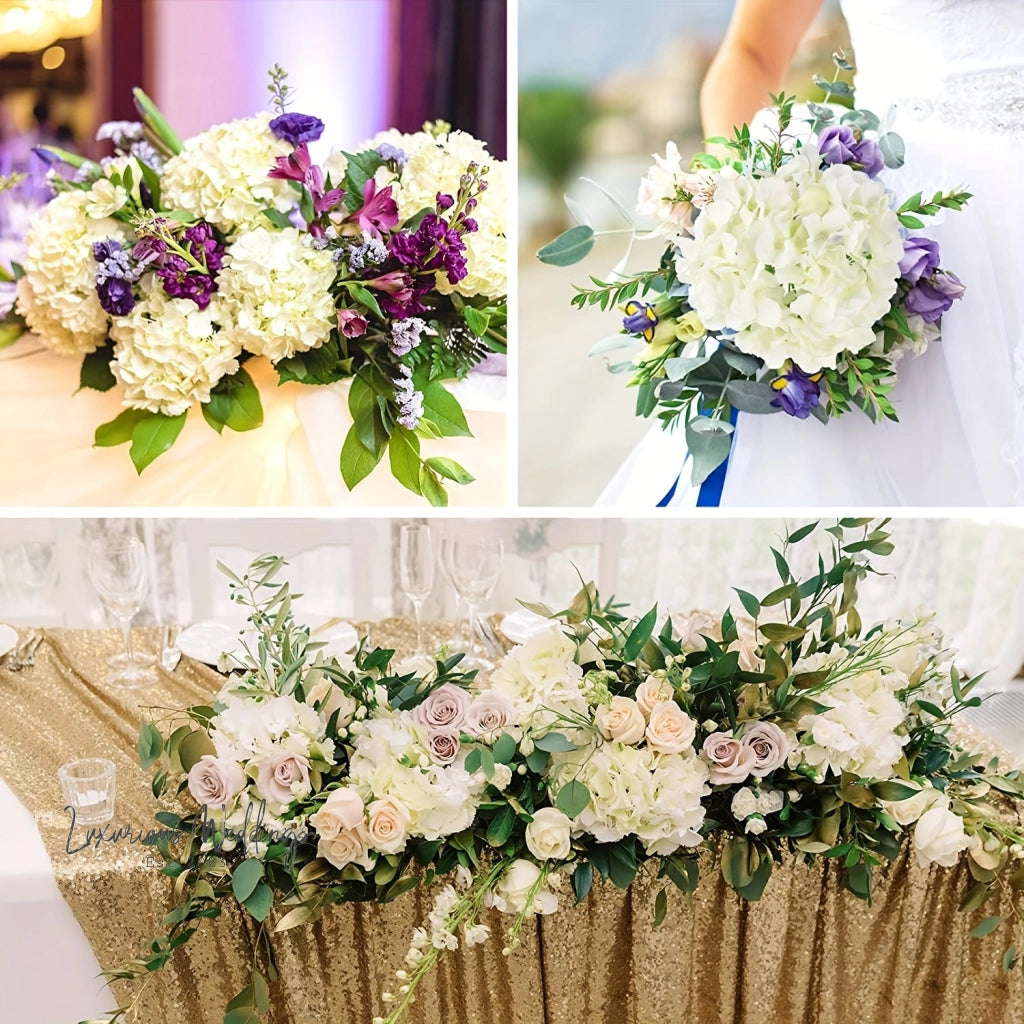 a collage of photos of a bride holding a bouquet of flowers