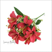 a bouquet of red flowers on a white background