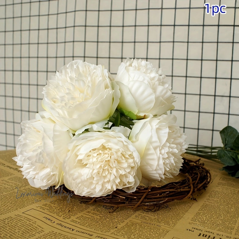 5 Artificial Peonies 1 bunch 5 heads Luxurious Weddings