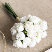 Artificial Camellia Bouquet 27pcs Luxurious Weddings