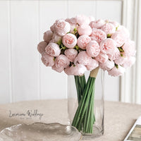 Artificial Camellia Bouquet 27pcs Luxurious Weddings