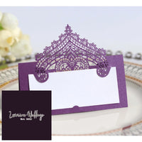 50pcs Lace Place Cards - Ideal for Weddings, Birthdays & Events - Laser Cut Design Luxurious Weddings