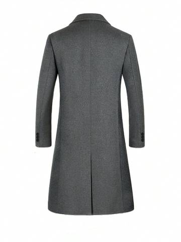 Men's Business Style Solid Color Long Sleeve Knitted Overcoat Men Overcoats Luxurious Weddings