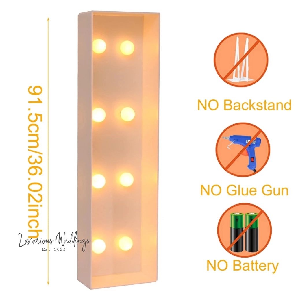 LED Light Frame Box for Events - 91.5CM Giant Size Luxurious Weddings