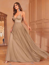 Solid Plunging Neck Sleeveless Cami Dress Bridesmaid Dresses Luxurious Weddings Ball dresses NZ, formal Dresses, Cocktail Dresses, Party Dresses, Evening Dresses