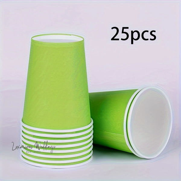 Plastic Party Cups 25pcs Green Party Cups - Perfect for Weddings, Parties, and Holidays! Luxurious Weddings