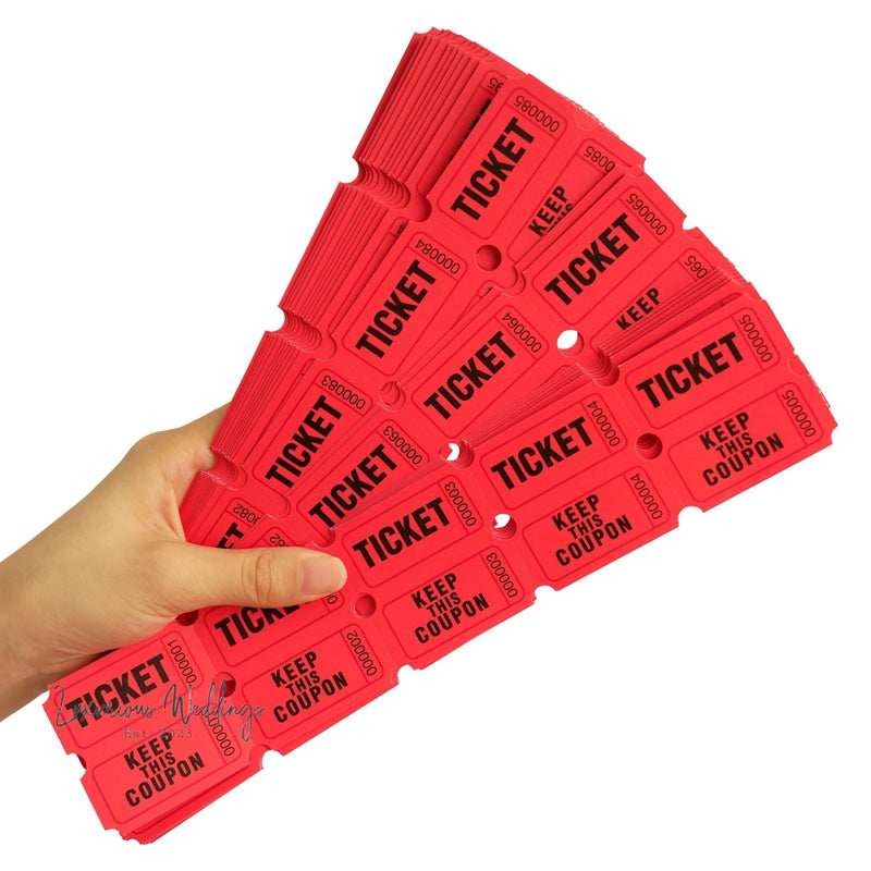 200 Red Raffle Tickets | Luxurious Weddings Raffle Tickets Luxurious Weddings