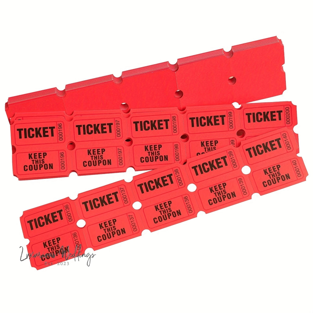 a group of red tickets sitting on top of each other