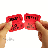 a pair of hands holding red tickets that say keep this coupon