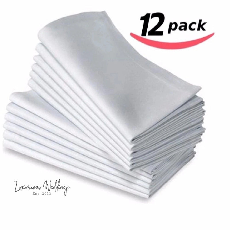 Event Napkins 12 Pack Cotton White Cloth Napkins Napkins Luxurious Weddings