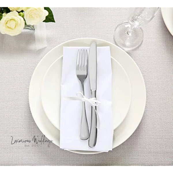 Event Napkins 12 Pack Cotton White Cloth Napkins Luxurious Weddings