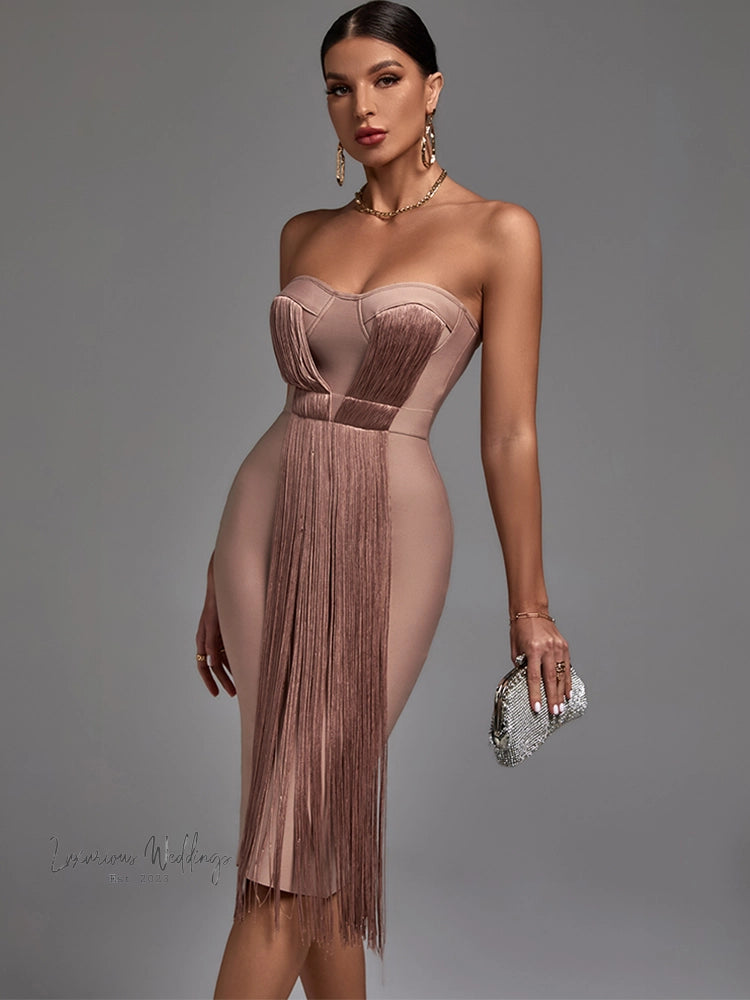 Tassel Bandage Dress | Luxurious Weddings Tassal Bandage Dress Luxurious Weddings