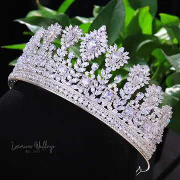 Luxury CZ Zircon Crown - Wedding Queen Party Tiara Luxurious Weddings