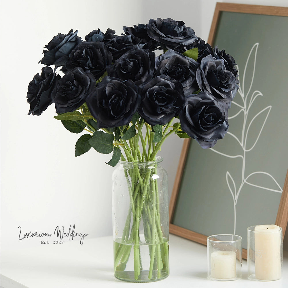 Gothic Silk Rose Bouquet | Home Decor & DIY Halloween Decor Luxurious Weddings