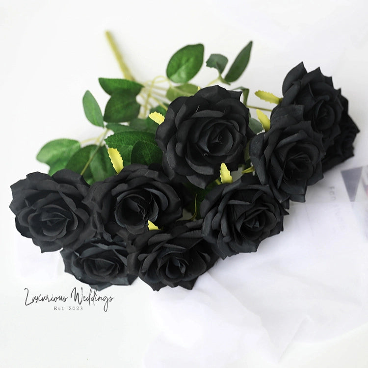 Gothic Silk Rose Bouquet | Home Decor & DIY Halloween Decor Luxurious Weddings