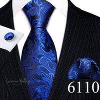 Barry·Wang Blue Green Teal Leaves Neck Tie Set By Luxurious Luxurious Weddings