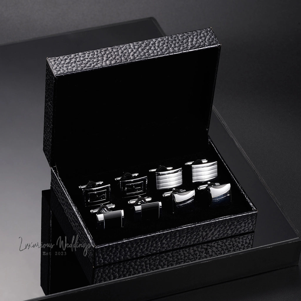 a black box with six different types of cups in it