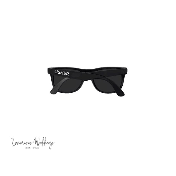 a pair of black sunglasses with the word user on them