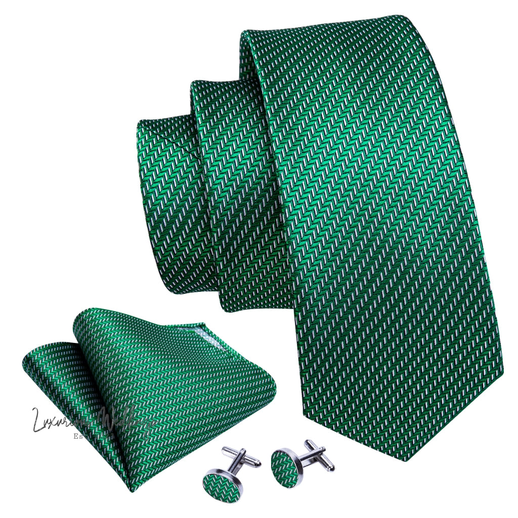 a tie, cufflinks, and a pair of cufflinks