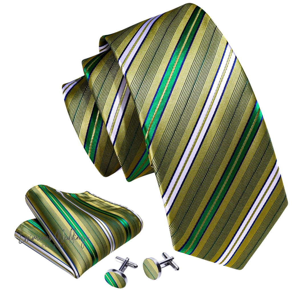 Olive Green Tie Set Luxurious Weddings