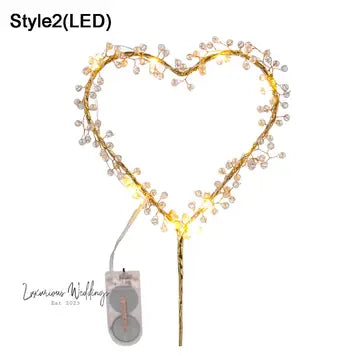 Heart Pearl LED Cake Topper Cake Topper Luxurious Weddings