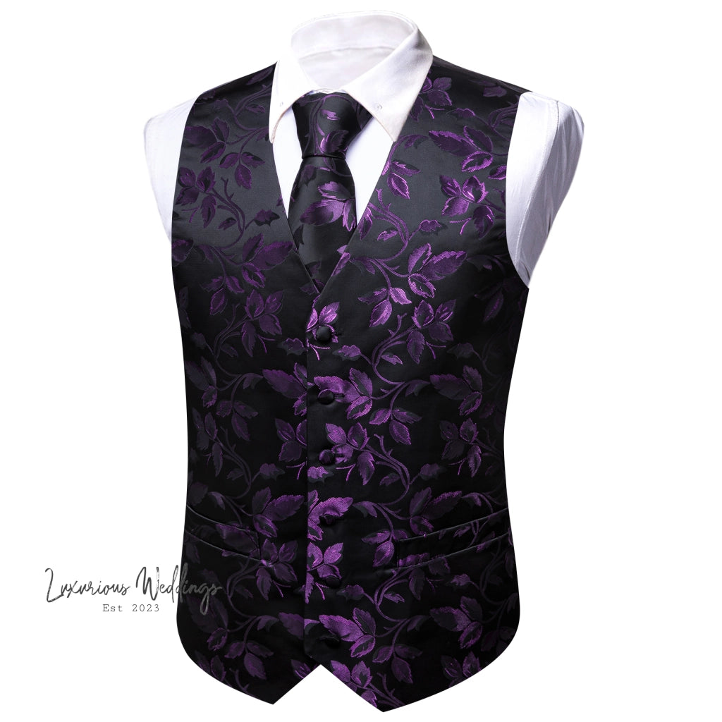 Lavender Silk Vest Set Luxurious Weddings