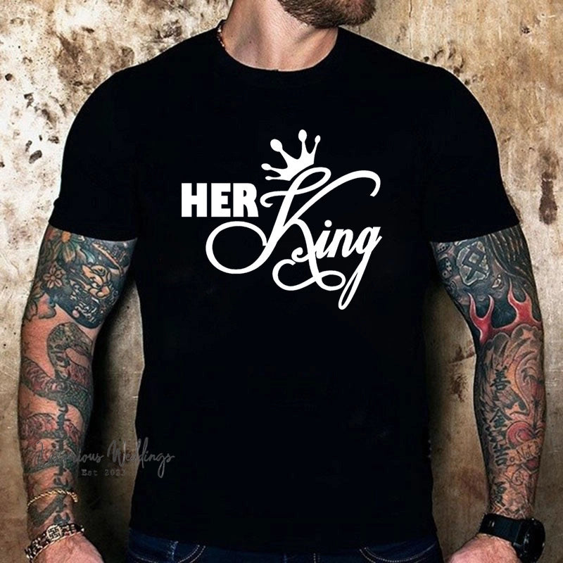 Couples Crown Print Tee Set Couples Tshirts Luxurious Weddings
