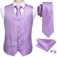 Slim Purple Paisley Silk Men's Vest Luxurious Weddings