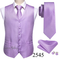 Slim Purple Paisley Silk Men's Vest Luxurious Weddings