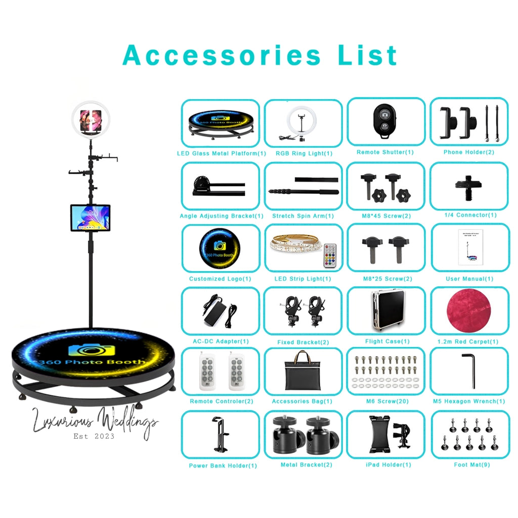 the accessories list for a tripod camera