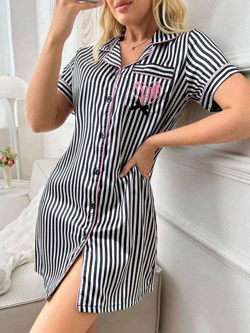 Luxurious Satin Stripped Pjs Women Nightgowns & Sleepshirts Luxurious Weddings