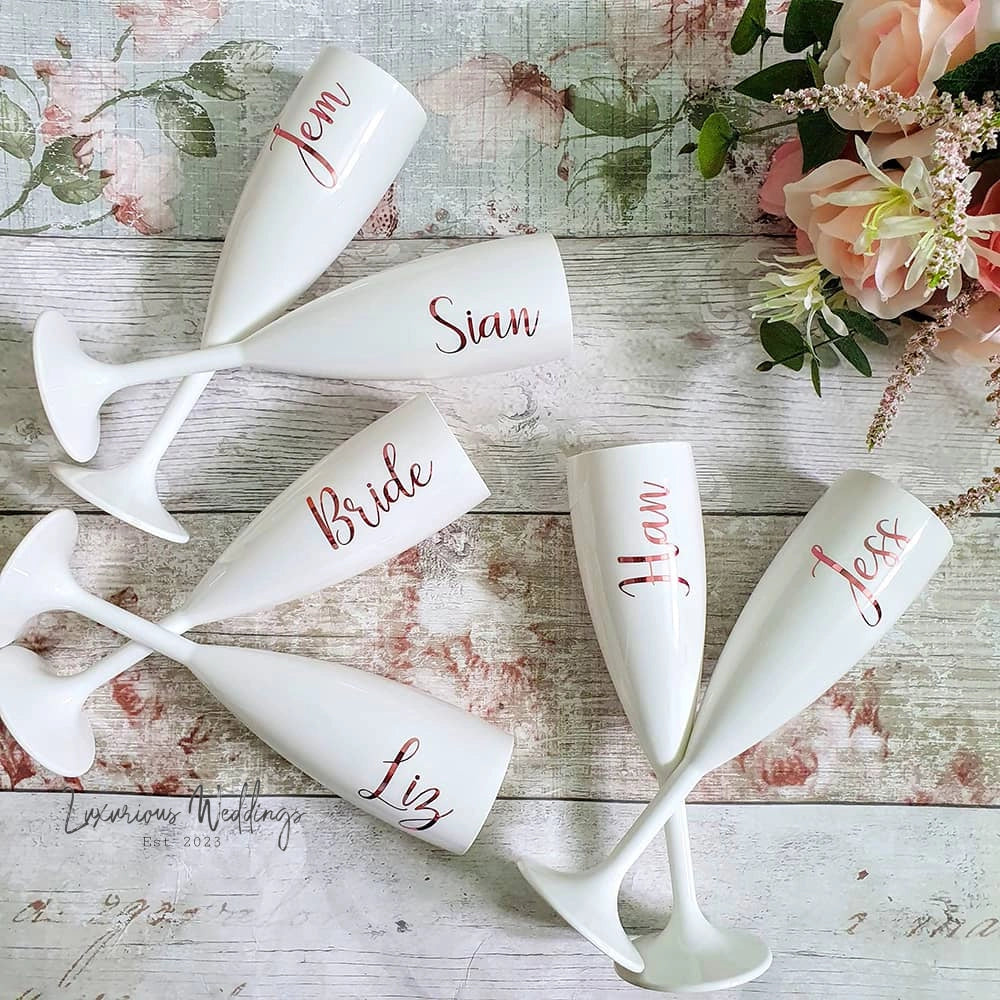 Personalised Champagne Flutes Wedding Favors