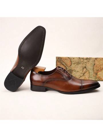 Men's Oxford Shoes With Square Toe And Three Connecting Joints, Dress Shoes Luxurious Weddings